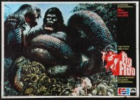1r0408 KING KONG Thai poster 1977 artwork of the BIG ape fighting enormous snake by John Berkey!