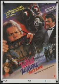 1r0433 THEY LIVE Thai poster 1988 Rowdy Roddy Piper, John Carpenter, different Tongdee art!