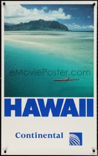 1r0035 CONTINENTAL HAWAII 25x40 travel poster 1991 kayaker with an island in the background!