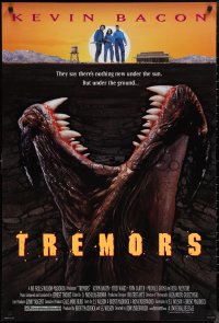 1r1452 TREMORS 1sh 1990 Kevin Bacon, Fred Ward, great sci-fi horror image of monster worm!