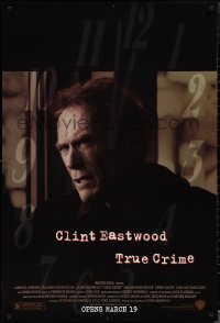 1r1453 TRUE CRIME advance DS 1sh 1999 great close up of director & journalist Clint Eastwood!