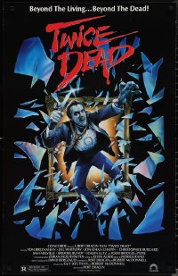 1r1458 TWICE DEAD 25x39 1sh 1988 cool horror artwork of undead killer by Craig!