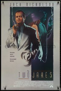 1r1459 TWO JAKES 1sh 1990 cool full-length art of smoking Jack Nicholson by Rodriguez!