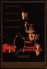 1r1462 UNFORGIVEN DS 1sh 1992 gunslinger Clint Eastwood, Gene Hackman, Morgan Freeman, Harris!