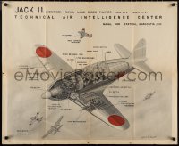 1r0065 TECHNICAL AIR INTELLIGENCE CENTER 28x34 WWII war poster 1945 cut-away art of a Jack 11!