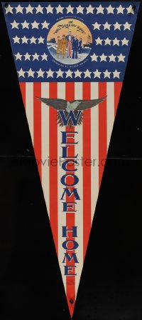 1r0074 WELCOME HOME 15x34 WWII war poster 1945 patriotic flag design, Uncle Sam, ultra rare!