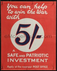 1r0077 YOU CAN HELP TO WIN THE WAR 14x17 English WWI war poster 1915 safe and patriotic investment!
