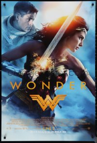 1r1488 WONDER WOMAN advance DS 1sh 2017 sexiest Gal Gadot in title role/Diana Prince, Chris Pine