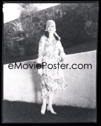 1s0125 ANITA PAGE 8x10 negative 1930s full-length portrait modeling pretty dress & lace cap!