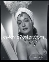 1s0042 DOROTHY LAMOUR camera original 8x10 negative 1930s Paramount portrait wearing turban & jewels!