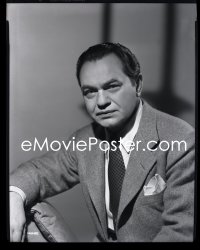1s0044 EDWARD G. ROBINSON camera original 8x10 negative 1940s great portrait in suit & checkered tie!