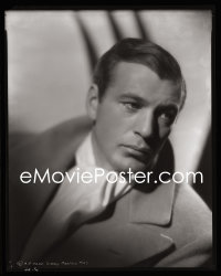 1s0051 GARY COOPER camera original 8x10 negative 1930s art deco portrait of the handsome superstar!