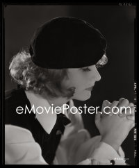 1s0055 GRETA GARBO camera original 8x10 negative 1932 C.S. Bull moody iconic beret sitting at MGM!
