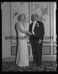 1s0082 MARION DAVIES/LOUIS B. MAYER camera original 8x10 negative 1930s formal MGM candid portrait!