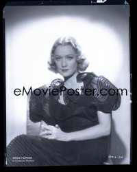 1s0087 MIRIAM HOPKINS camera original 8x10 negative 1930s Paramount portrait seated in wild dress!