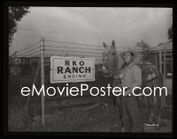 1s0194 TIM HOLT camera original 4x5 negative 1940s candid by horse at RKO Ranch in Encino!