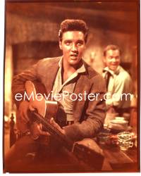 1s0317 FLAMING STAR 8x10 transparency 1960 great close up of Elvis Presley playing guitar!