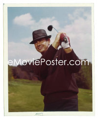 1s0427 GOLDFINGER 4x5 vintage studio color transparency 1964 Sean Connery practicing golf swing!