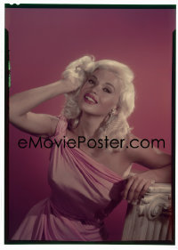 1s0352 JAYNE MANSFIELD camera original 5x7 transparency 1960s hot pink Romanesque toga pose by Seawell!