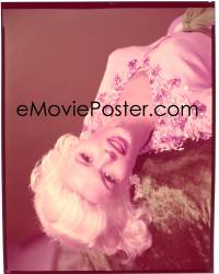 1s0275 JAYNE MANSFIELD group of 3 8x10 transparencies 1963 sexy pose + playing lute in medieval dress!