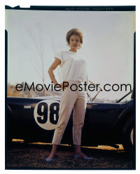 1s0434 KILLERS 4x5 color transparency 1964 sexy full length Angie Dickinson by race car!