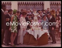 1s0441 ON HER MAJESTY'S SECRET SERVICE 4x5 transparency 1969 George Lazenby cutting wedding cake!