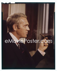 1s0456 THOMAS CROWN AFFAIR 4x5 color transparency 1968 Steve McQueen signature pose with cigar!