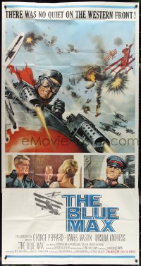 1t0211 BLUE MAX 3sh 1966 great McCarthy artwork of WWI fighter pilot George Peppard in airplane!
