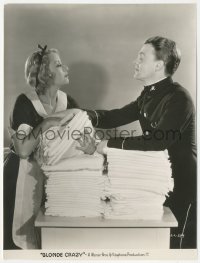 1t2152 BLONDE CRAZY 7.5x9.75 still 1931 James Cagney stops Joan Blondell trying to take sheets!