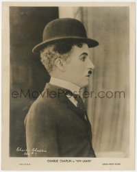 1t2169 CITY LIGHTS 8x10 still 1931 great profile portrait of Charlie Chaplin as The Tramp!