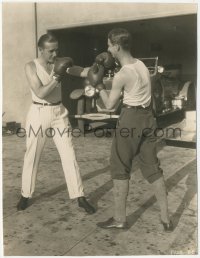 1t2380 WORLD'S CHAMPION candid 7x9 still 1922 Wallace Reid practices boxing between scenes!