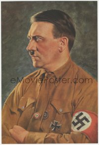 1t0176 ADOLF HITLER German book page 1940s head & shoulders art portrait of the Nazi leader!