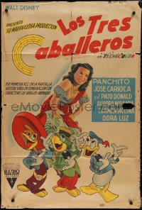 1t0121 THREE CABALLEROS Argentinean R1950 Disney cartoon, Donald Duck, Panchito & Joe Carioca, rare!