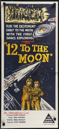 1t0625 12 TO THE MOON Aust daybill 1960 land on moon with the intrepid first astronauts, different!