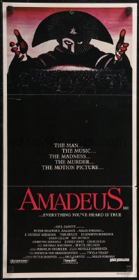 1t0627 AMADEUS Aust daybill 1985 Milos Foreman, Mozart biography, winner of 8 Academy Awards!