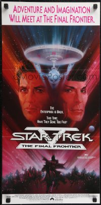 1t0712 STAR TREK V Aust daybill 1989 The Final Frontier, William Shatner & Leonard Nimoy by Peak!