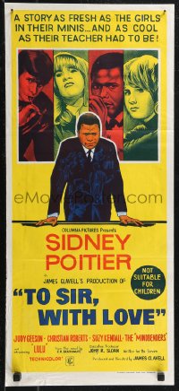 1t0717 TO SIR, WITH LOVE Aust daybill 1967 Sidney Poitier, Geeson, directed by James Clavell!