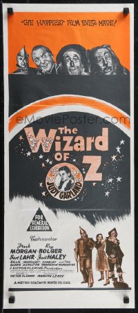 1t0724 WIZARD OF OZ Aust daybill R1970s Victor Fleming, great images of Judy Garland, all-time classic!