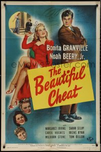 1t0741 BEAUTIFUL CHEAT 1sh 1945 artwork of sexy Bonita Granville & Noah Beery Jr!