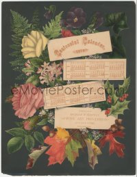1t0123 CENTENNIAL CALENDAR 1876 10x13 calendar 1876 great art of beautiful flower bouquet!
