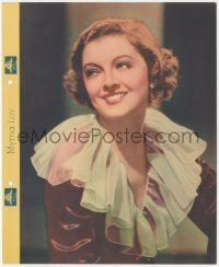 1t0072 MYRNA LOY Dixie ice cream premium 1935 sexy close portrait + movie images & info on back!