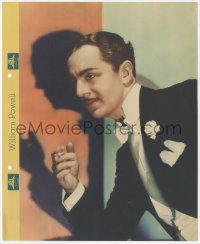 1t0073 WILLIAM POWELL Dixie ice cream premium 1935 smoking portrait in tuxedo, images & info on back!
