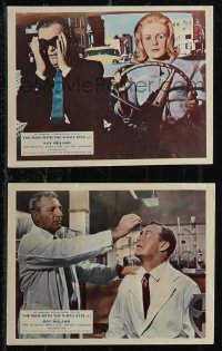1t2079 X: THE MAN WITH THE X-RAY EYES 2 color English FOH LCs 1963 Ray Milland w/goggles, der Vils!