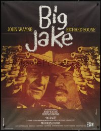 1t1709 BIG JAKE French 1p 1971 different Ferracci art of John Wayne & Richard Boone with pistols!