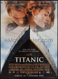 1t1781 TITANIC advance French 1p 1998 Leonardo DiCaprio, Kate Winslet, directed by James Cameron!