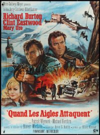 1t1791 WHERE EAGLES DARE French 1p 1968 Clint Eastwood, Richard Burton, Mary Ure, art by Frank McCarthy!