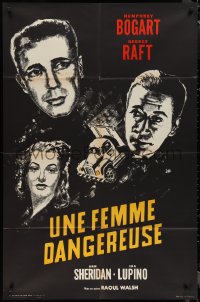 1t1697 THEY DRIVE BY NIGHT French 31x47 R1964 art of Humphrey Bogart, George Raft & Ann Sheridan!