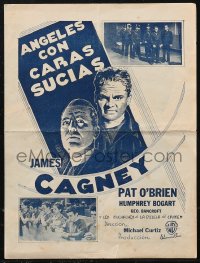 1t0086 ANGELS WITH DIRTY FACES 10x13 South American herald 1938 James Cagney, Humphrey Bogart