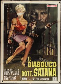 1t0131 AWFUL DR. ORLOFF Italian 1p 1963 Jess Franco horror, Mos art of bound blonde & creepy guy!