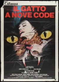 1t1547 CAT O' NINE TAILS Italian 1p R1970s Dario Argento Il Gatto a Nove Code, cat & strangling art!